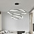 cheap Pendant Lights-LED Pendant Light 1/2-Light 50/80 cm LED Pendant Light Metal Acrylic Ring Circle Design Hanging Light for Living Room 110-240V