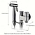 abordables Accessoires pour salle de bains-Ensemble de bidet pulvérisateur de robinet de bidet à main pour toilettes, pistolet pulvérisateur pour salle de bain, pomme de douche autonettoyante (avec tuyau d&#039;extension de 78 pouces et valve