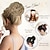 cheap Chignons-Messy Hair Bun Extensions Wavy Curly Claw Clip Messy Bun Hair Pieces Blonde Highlights Messy Bun Extension Clip in Claw Chignon Synthetic Hair Buns for Woman