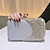 billige Aftenvesker-Dame Kobling Evening Bag polyester Bryllupsfest Rhinsten Stor kapasitet Multi Carry Fargeblokk Sølv Svart Rosa