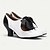 זול נעלי עקב לנשים-בגדי ריקוד נשים עקבים משאבות נעליים בעבודת יד נעלי וינטג&#039; מפלגה בָּחוּץ יום האהבה פפיון עקב קצר בוהן עגולה אלגנטית וינטאג&#039; עור שרוכים לבן
