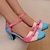 cheap Women&#039;s Sandals-Women&#039;s Sandals Mary Jane Outdoor Daily Bowknot Cuban Heel Closed Toe Elegant Cute PU Ankle Strap Almond Light Green Blue Pink