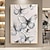 voordelige Schilderijen van dieren-handgemaakte olieverf canvas kunst aan de muur decoratie moderne textuur abstracte witte vlinder voor huisdecoratie gerold frameloos ongerekt schilderij