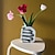 preiswerte Statuen-Wunderschöne, einzigartige, handgeformte Vase, moderne dekorative Harzverzierung für den Schreibtisch zu Hause, ideal für Blumenarrangements, perfekt als Geschenk