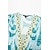 cheap Print Casual Dress-Puff Sleeve V Neck Midi Dress