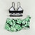 preiswerte Badebekleidung-Dreiteiliger Badeanzug für große Kinder, bedruckter Bikini für Mädchen