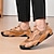 رخيصةأون أحذية أوكسفورد للرجال-رجالي أوكسفورد ريترو المشي كاجوال مناسب للبس اليومي جلد مريح البوط القصير / بوط الكاحل مسطحات أحمر داكن أسود أصفر الربيع الخريف