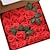 זול מר וגברת חתונה-25 יחידות ורדים אדומים פרחים מלאכותיים אדומים כהים ורדים אמיתיים קצף מגע קצף ורדים מזויפים בתפזורת עם גזע DIY פרחים לחתונה זרי כלה מרכזי