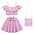 ieftine Costume de baie-Costum de baie pentru fete, roz, șapcă, costum de baie pentru copii, bretele elastice înalte, set din două piese