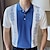 abordables jersey de punto tipo polo-Hombre Polo polo de negocios Negocio Casual Diseño Manga Corta Oficina Jacquard Botón frontal Verano Azul Polo