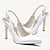 abordables Zapatos de boda-Mujer Zapatos de boda Destalonado Zapatos de novia Hebilla Tacón de Aguja Dedo Puntiagudo Bomba básica Satén Blanco Marfil Plateado