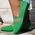 olcso Női lapos sarkú cipők-Női Lapos Kényelmes cipők Napi Lapos Kerek orrú Alkalmi Repülő szövés Papucs Világosbarna Zöld