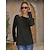 abordables Tops básicos de mujer-blusa mujer basica lisa basica cuello redondo regular otoño verde negro azul rosa oscuro caqui