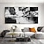 cheap Abstract Paintings-Handmade Oil Painting Canvas Wall Art Decoration Modern Black and White Abstract for Home Decor Rolled Frameless Unstretched Painting