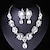 cheap Jewelry Sets-Jewelry Set 3pcs Glass Alloy 1 Necklace Earrings Women&#039;s Elegant Fashion Luxury Geometrical Geometric Jewelry Set For Wedding Party Wedding Guest