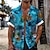 baratos camisas havaianas de lapela masculina-Ananás Tropical Férias Havaiana Estilo resort Homens Camisa Social Ao ar livre Férias Praia Verão Aberto para a Lateral Manga Curta Amarelo Azul Royal Azul S M L Camisa
