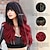 abordables Pelucas sintéticas de moda-Pelucas onduladas largas con flequillo, peluca sintética negra ombre roja de 25 pulgadas, pelucas resistentes al corazón para mujer, cosplay de fiesta diario usado