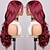 cheap Human Hair Lace Front Wigs-Body Wave 13X6 Lace Front Wig Transparent hair Lace Frontal Wig Pre Plucked 99j Wine Red Wig Colored Human Hair Wigs