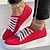 cheap Women&#039;s Sneakers-Women&#039;s Sneakers Platform Sneakers Daily Flat Heel Round Toe Casual Faux Leather Lace-up Black Pink Red
