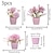 cheap Artificial Plants-3pcs Mini Artificial Flower Pot Set: Decorative Roses, Peonies, and Hydrangeas Perfect for Year-Round Festive Decor, Weddings, Parties, Home, Bedroom, Store, Tabletop Display
