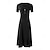 halpa yksinkertaiset mekot-Naisten Musta mekko Pitkä mekko Maxi mekko Laskostettu Halkaistu reisi Deitti Loma Tyylikäs Vapaa-aika Yksiolkaiminen Lyhythihainen Musta Väri