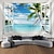 cheap Landscape Tapestry-Window Beach View Hanging Tapestry Wall Art Large Tapestry Mural Decor Photograph Backdrop Blanket Curtain Home Bedroom Living Room Decoration