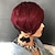 abordables Perruques sans bonnet-Perruques de cheveux humains rouges courtes pour femmes noires, perruque coupe lutin cheveux humains courts bordeaux perruques de lutin cheveux humains avec frange ombre rouge cheveux humains courts