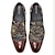 billige Oxfordsko til mænd-mænds kjole sko rød brun vintage print paisley mønster fåreskind skridsikker snørebånd