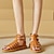cheap Women&#039;s Sandals-Women&#039;s Sandals Flats Platform Sandals Plus Size Daily Buckle Flat Heel Low Heel Round Toe Casual Comfort PU Ankle Strap Light Brown Black