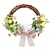 levne Velikonoční dekorace-velikonoční věnec zajíčka se závěsem na dveře z pěnového vajíčka, zdobený motýlími mašlemi - ideální pro domácí dekorace a focení
