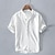 preiswerte Baumwoll-Leinenhemd-Herren Hemd leinenhemd Hemd aus Baumwollleinen Weißes Baumwollhemd Sommerhemd Strandhemd Weiß Königliches Blau Leicht Blau Kurzarm Glatt Ständer Sommer Strasse Hawaiianisch Bekleidung