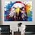 cheap Animal Paintings-Hand painted Vibrant Abstract Pop Art Eagle Canvas painting Bold Contrasting Colors Textured animal painting Look Abstract Playful Energetic painting Modern Farmhouse Decor for living room home decor