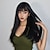 cheap Synthetic Trendy Wigs-Synthetic Wig Uniforms Career Costumes Princess Straight kinky Straight Middle Part Layered Haircut Machine Made Wig 26 inch Black Synthetic Hair Women&#039;s Cosplay Party Fashion Natural Black
