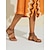 abordables Sandalias de mujer-planas de playa boho para mujer con tiras trenzadas en color tostado | calzado cómodo y elegante para el verano