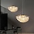 Недорогие Уникальные люстры-светодиодный подвесной светильник с цветочным дизайном, 40/60/75 см, стеклянная люстра, промышленный теплый белый цвет для спальни, столовой 110-240v85-265v