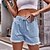 preiswerte Damenshorts-Damen Shorts Kurze Hosen Denim Glatt Armeegrün Blau Casual Kurz Ausgehen Wochenende Sommer