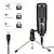 abordables Micrófonos-Micrófono de condensador micrófono USB para karaoke grabación de estudio grabación de juegos micrófono de transmisión con clip trípode para computadora portátil PC de escritorio