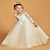 billige Festkjoler-blonder tyll blomsterpike lang kjole til bryllup o-hals prinsessekjoler langermet festkjole