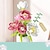 cheap Statues-Flower Bouquet Building Set With Vase, Paeony Plant Building For Home Decoration, Plant Collection Display Model, Christmas Birthday Valentine&#039;s Day Gift
