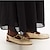 זול מוקסינים לנשים-בגדי ריקוד נשים סנדלים החלקות נעליים רומיות בָּחוּץ בית יומי שטוח בוהן סגורה יום יומי נוחות עור מיקרוביאלי רצועת קרסול לבן חום