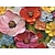 رخيصةأون لوحات الزهور والنباتات-لوحة زيتية مصنوعة يدويًا من القماش لتزيين الجدران لوحة سكين ثلاثية الأبعاد زهور ملونة لديكور المنزل لوحة ملفوفة بدون إطار وغير ممتدة