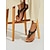 ieftine Sandale de Damă-Pentru femei Sandale Boho Piatră Semiprețioasă Toc Drept Imitație Piele Bandă elastică Negru Maro