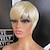 preiswerte Kappenlose Echthaarperücken-#613 blonde Perücke, Echthaar-Perücken, blonde Echthaar-Perücke mit Pony, Perücken für Frauen, Remy-Haar, kurzes glattes Haar