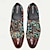 baratos Sapatos Oxford para Homem-Sapatos de vestido masculino vermelho marrom floral bordado couro italiano de grão integral oxfords antiderrapante rendas