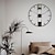 رخيصةأون ديكور الحائط-ساعة حائط كبيرة فاخرة بتصميم عصري ساعات حائط صامتة ديكور منزلي ساعات معدنية سوداء ديكور غرفة المعيشة