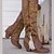 ieftine Cizme Cowboy &amp; Western-cizme occidentale de damă vintage cu detalii de dantelă și fermoar lateral, cizme de piele de căprioară la jumătatea gambei pentru stil casual și country
