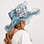 billige Coiffer-fascinators kentucky derby lue hodeplagg organza bøtte lue stråhatt solhatt ferie strand elegant vintage med fjær blomster hodeplagg hodeplagg
