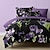 cheap Exclusive Design Bedding-Purple Black Floral Series Duvet Cover 3-Piece Set Microfiber Bedding Set Perfect for Mother&#039;s Day Gift Super Soft Skin Friendly Long Lasting