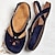 ieftine Sandale de Damă-Pentru femei Sandale Slip-On-uri Papuci de exterior În aer liber Zilnic Toc Jos Vârf Închis Casual Confortabili Imitație Piele Loafer Migdală Albastru Portocaliu