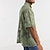 cheap Men&#039;s Button Up Shirts-Men&#039;s Shirt Button Up Shirt Casual Shirt Summer Shirt Beach Shirt Green Short Sleeve Leaf Collar Holiday Vacation Hole Clothing Apparel Fashion Casual Comfortable